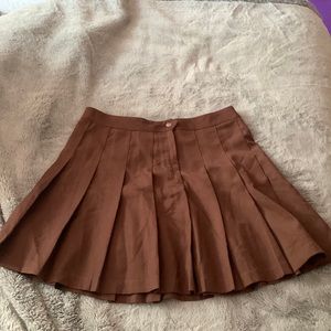 brown school girl style skirt h&m